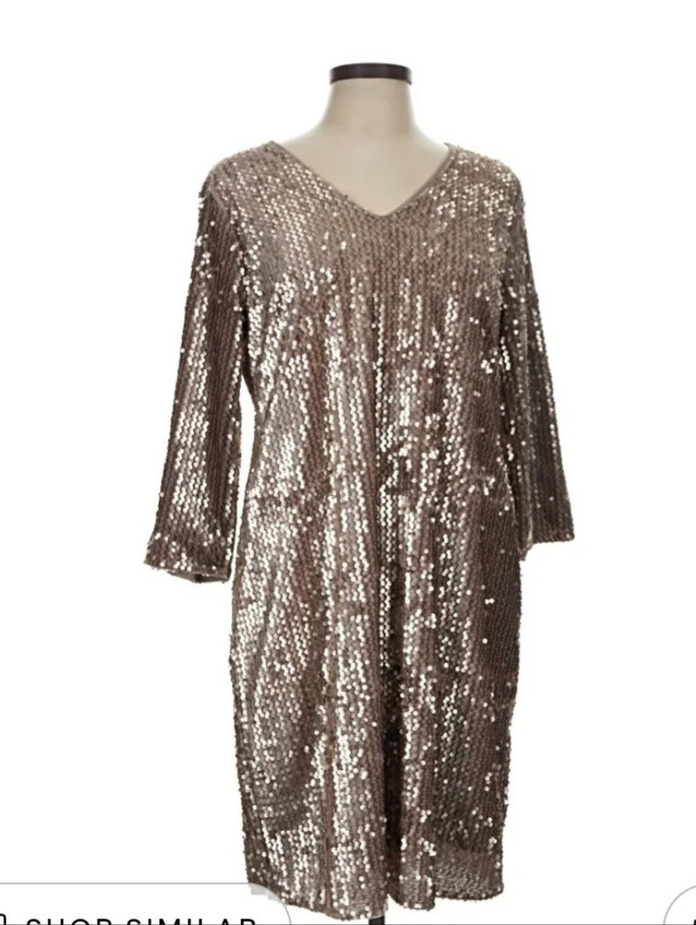 Alfani Sequin Cocktail Dress in Champagne Size 12 Like New